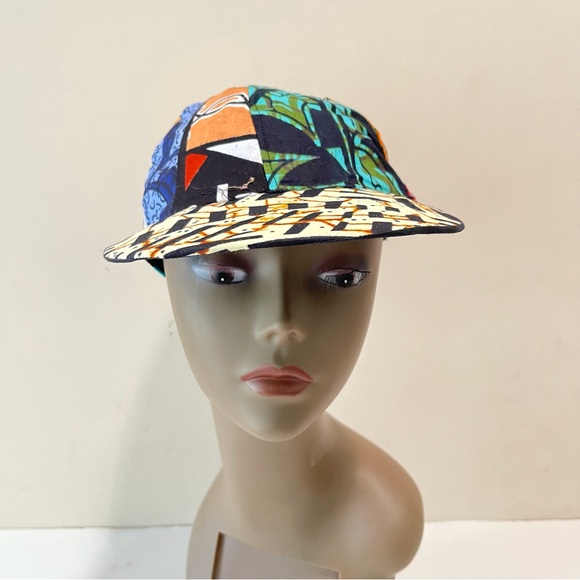 African Print Ankara Handmade Multicolor Bohemian Patchwork Baseball Cap - Picture 5 of 6